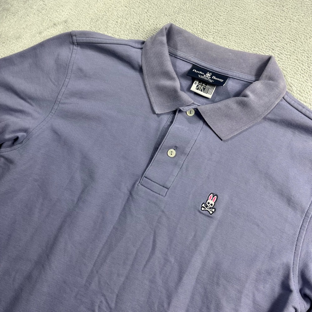 Psycho Bunny Mens Purple Short Sleeve Pique Polo Shirt Size 6 L XL